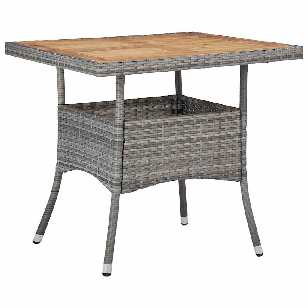 Vidaxl 3-delige tuinset poly rattan en acaciahout grijs