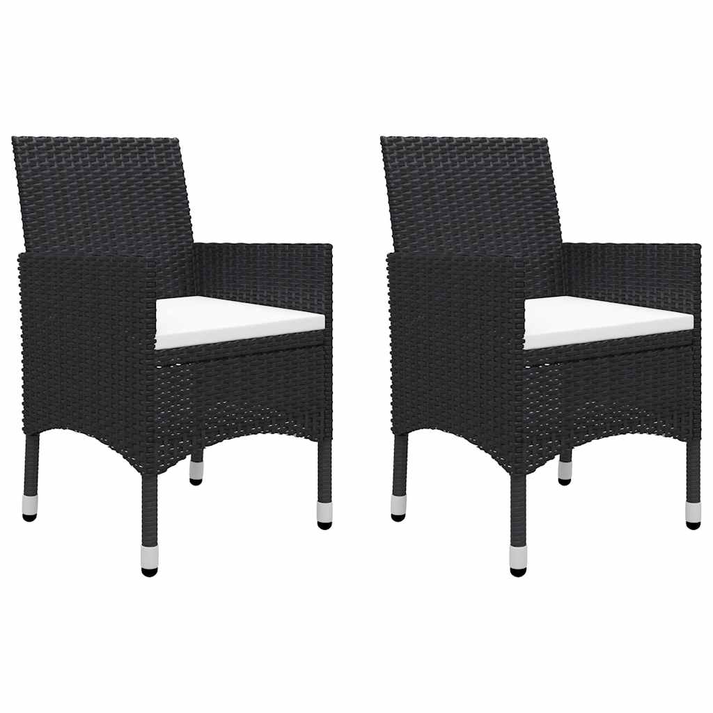 Vidaxl 3-delige bistroset poly rattan en acaciahout zwart