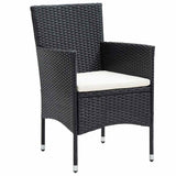 Vidaxl 5-delige bistroset poly rattan en gehard glas zwart