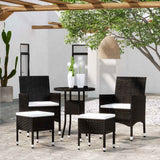Vidaxl 5-delige loungeset poly rattan zwart
