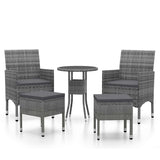 Vidaxl 5-delige loungeset poly rattan grijs