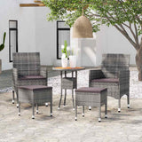 Vidaxl 5-delige loungeset poly rattan grijs