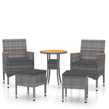 Vidaxl 5-delige loungeset poly rattan grijs