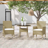 Vidaxl 3-delige tuinset poly rattan beige
