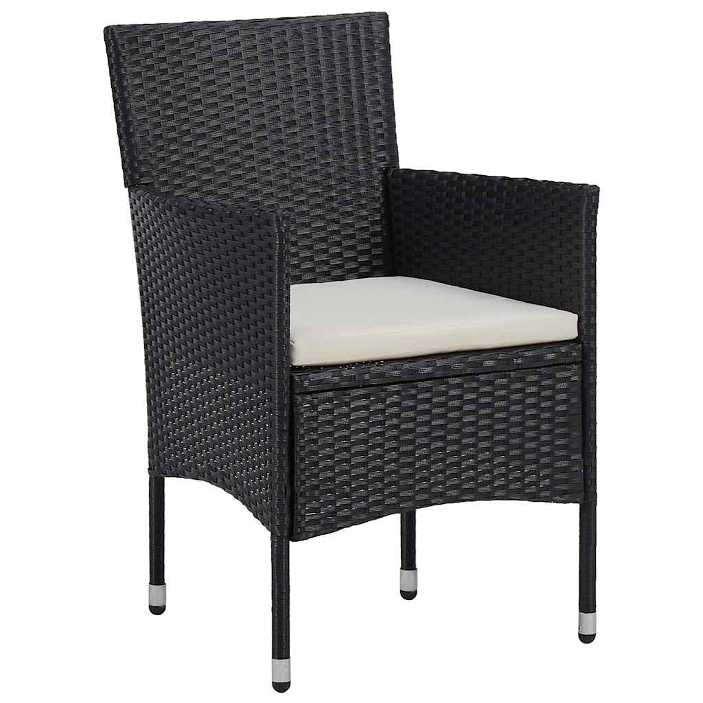 Vidaxl 3-delige tuinset poly rattan zwart