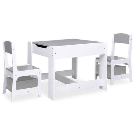 Vidaxl kindertafel met 2 stoelen mdf wit