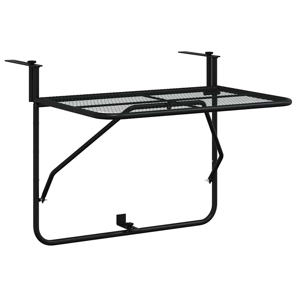 Vidaxl balkontafel 60x40 cm staal zwart
