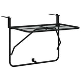 Vidaxl balkontafel 60x40 cm staal zwart