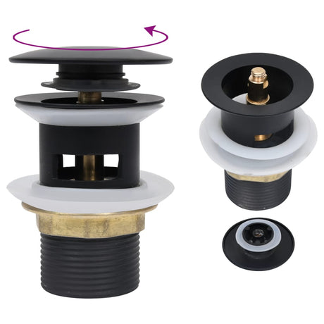 Vidaxl Drain Popup mit Überlauf 6.4x6.4x9.1 cm Schwarz