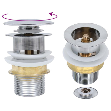 Vidaxl Drain Popup ohne Überlauf 6.4x6.4x9.1 cm Silberfarbe