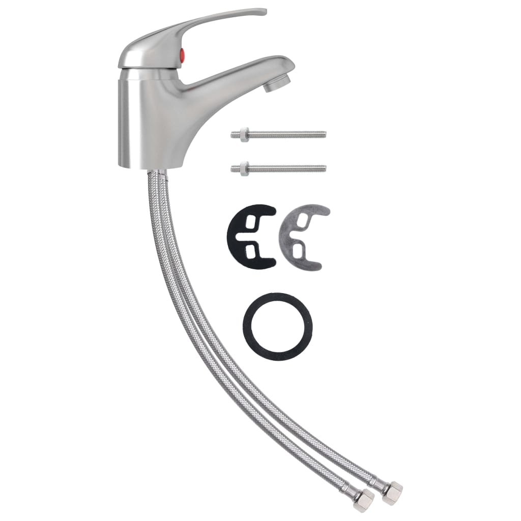 Vidaxl Mixer Tap 13x10 cm Silberfarbe