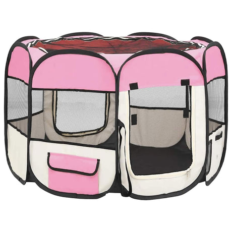 Vidaxl Hund Ren falten mit Trägertasche 90x90x58 cm Pink