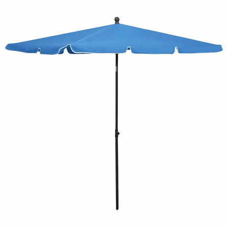 Vidaxl parasol met paal 210x140 cm azuurblauw
