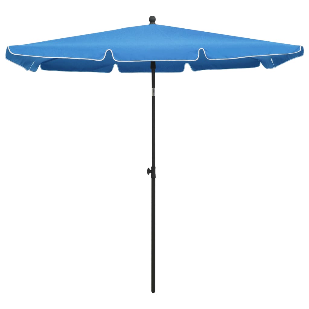 Vidaxl parasol met paal 210x140 cm azuurblauw