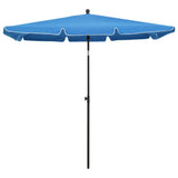 Vidaxl parasol met paal 210x140 cm azuurblauw