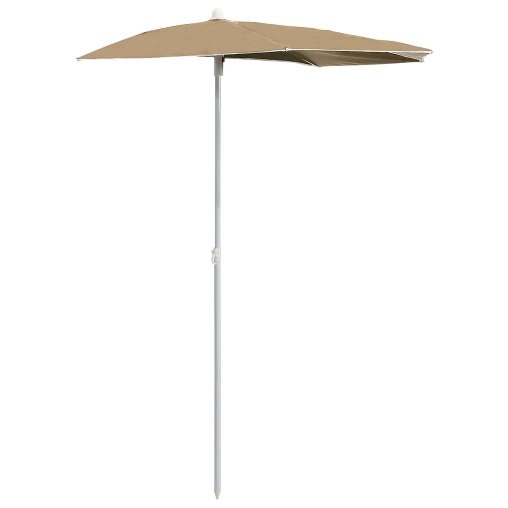 Vidaxl parasol half met paal 180x90 cm taupe