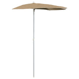 Vidaxl parasol half met paal 180x90 cm taupe