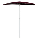 Vidaxl Parasol halb mit Pol 180 x 90 cm Bordeaux Rot