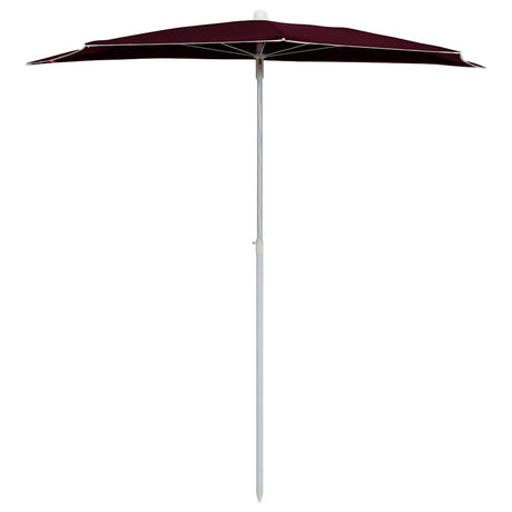 Vidaxl Sonnenschirmhälfte mit Mast 180x90 cm burgunderrot
