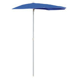 Vidaxl Parasol halb mit Pol 180 x 90 cm Azure Blau