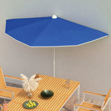 Vidaxl Parasol halb mit Pol 180 x 90 cm Azure Blau