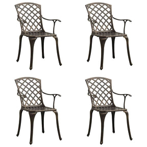 Vidaxl tuinstoelen 4 st gietaluminium bronskleurig