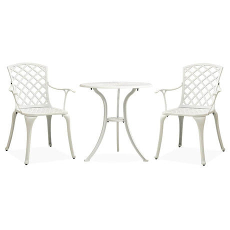 Vidaxl 3-delige bistroset gietaluminium wit