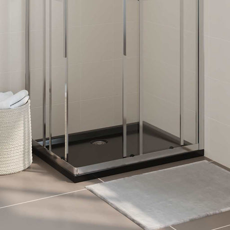 Vidaxl Duschschale rechteckig 70 x 90 cm ABS Schwarz