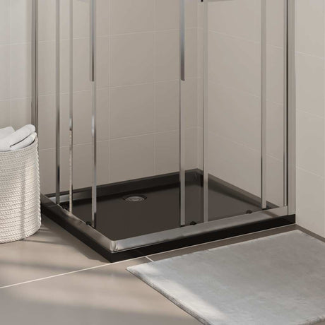 Vidaxl Duschschale rechteckige 80x90 cm abs schwarz