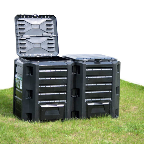 Vidaxl -Kompostbehälter 380 l Schwarz