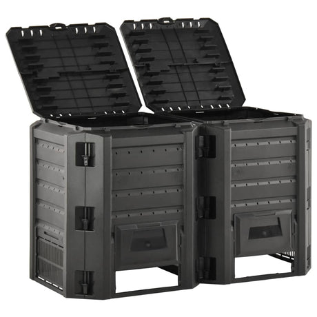 Vidaxl -Kompostbehälter 800 l Schwarz