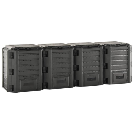 Vidaxl -Kompostbehälter 1600 L schwarz