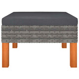 Vidaxl voetenbank poly rattan en massief eucalyptushout