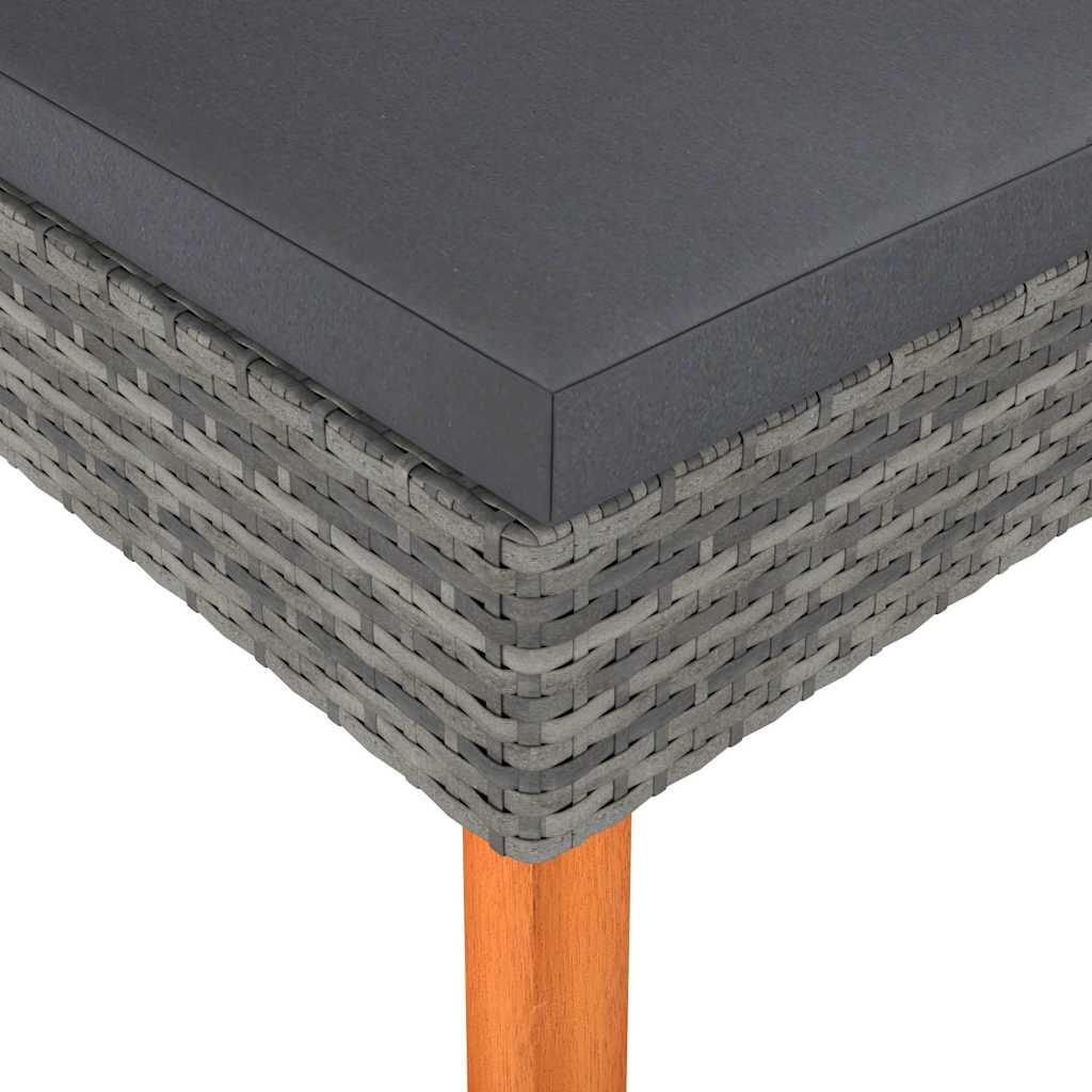 Vidaxl voetenbank poly rattan en massief eucalyptushout