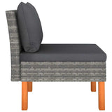 Vidaxl middenbank poly rattan en massief eucalyptushout