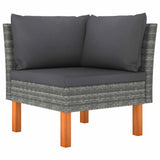 Vidaxl 3-delige loungeset poly rattan en massief eucalyptushout