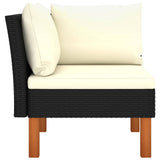 Vidaxl hoekbank poly rattan en massief eucalyptushout