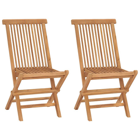 Vidaxl opklapbare stoelen, 2 stuks, massief teakhout