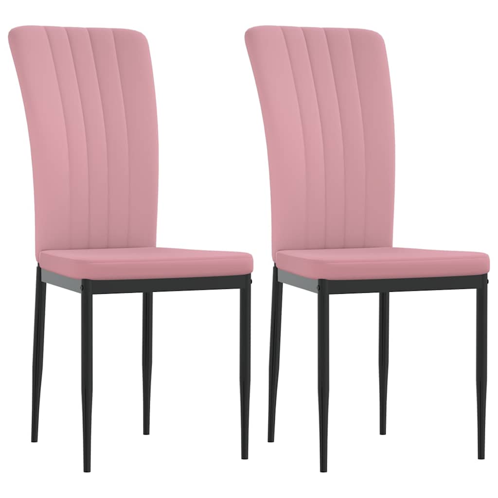 Vidaxl eetkamerstoelen 2 st fluweel roze