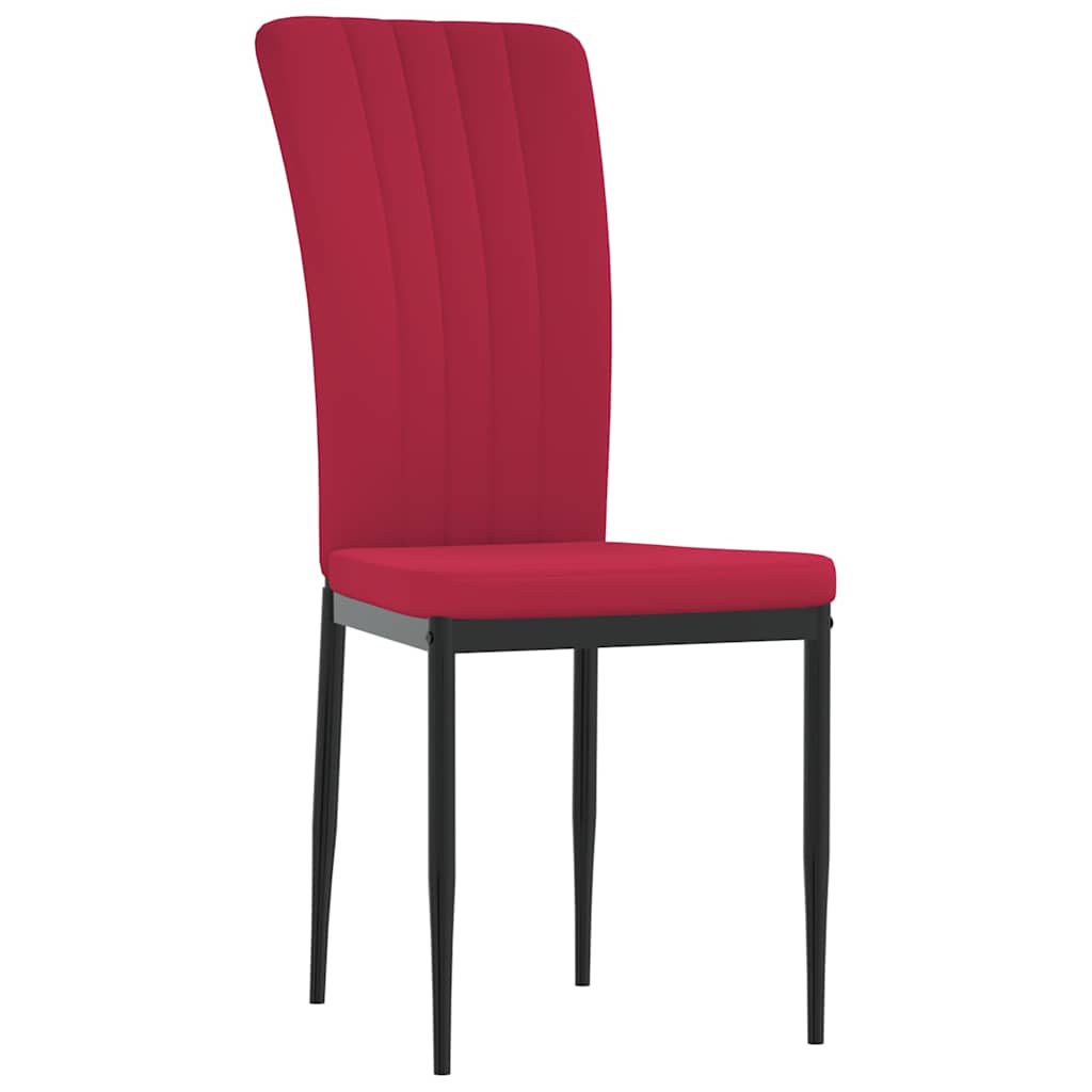 Vidaxl eetkamerstoelen 2 st fluweel wijnrood