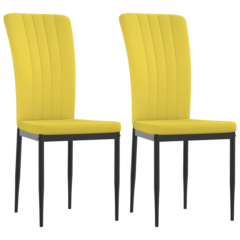 Vidaxl eetkamerstoelen 2 st fluweel mosterdgeel