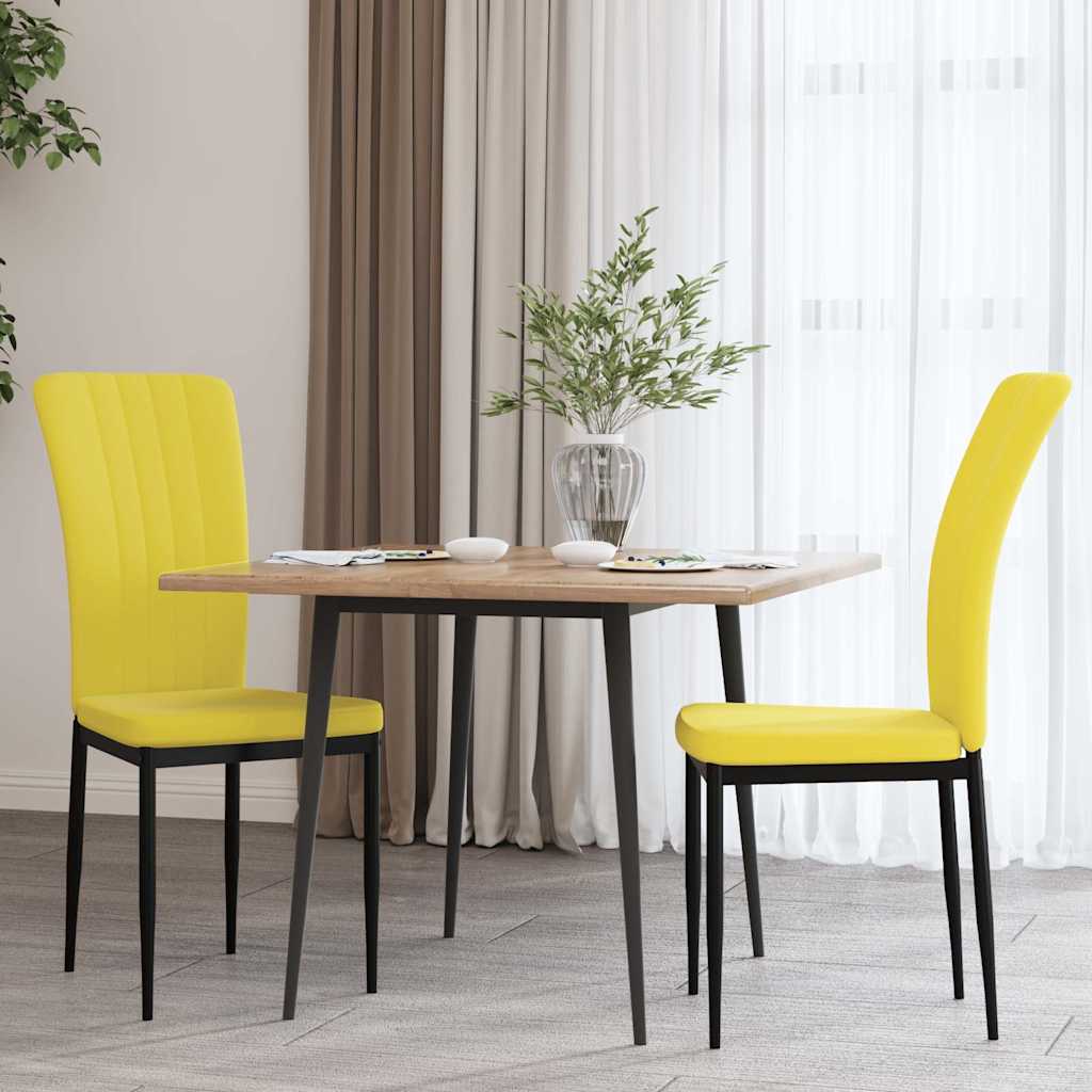 Vidaxl eetkamerstoelen 2 st fluweel mosterdgeel