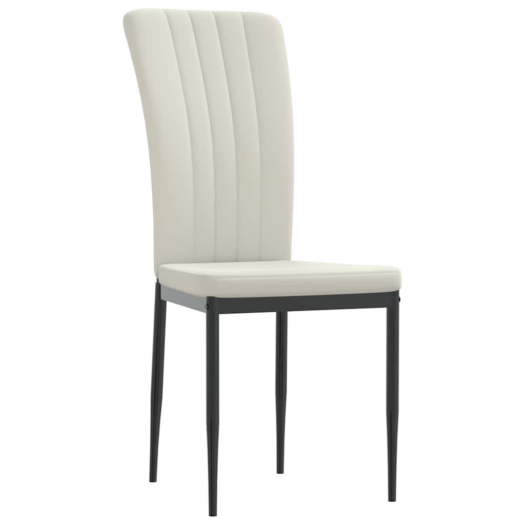 Vidaxl eetkamerstoelen 2 st fluweel crèmekleurig