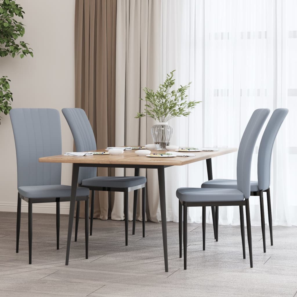 Vidaxl eetkamerstoelen 4 st fluweel lichtgrijs