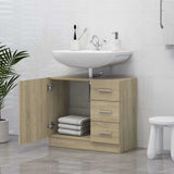 Vidaxl wastafelkast 63x30x54 cm bewerkt hout sonoma eikenkleurig