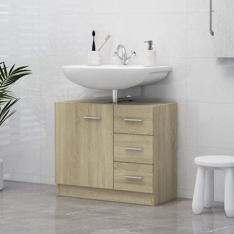 Vidaxl wastafelkast 63x30x54 cm bewerkt hout sonoma eikenkleurig