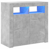 Vidaxl dressoir met led-verlichting 80x35x75 cm betongrijs