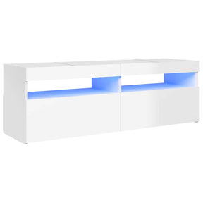 Vidaxl tv-meubel met led-verlichting 120x35x40 cm hoogglans wit