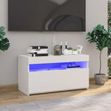 Vidaxl tv-meubel met led-verlichting 75x35x40 cm hoogglans wit