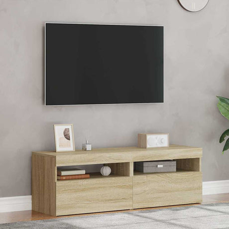 Vidaxl tv-meubelen 2 st led-verlichting 60x35x40 cm sonoma eikenkleur